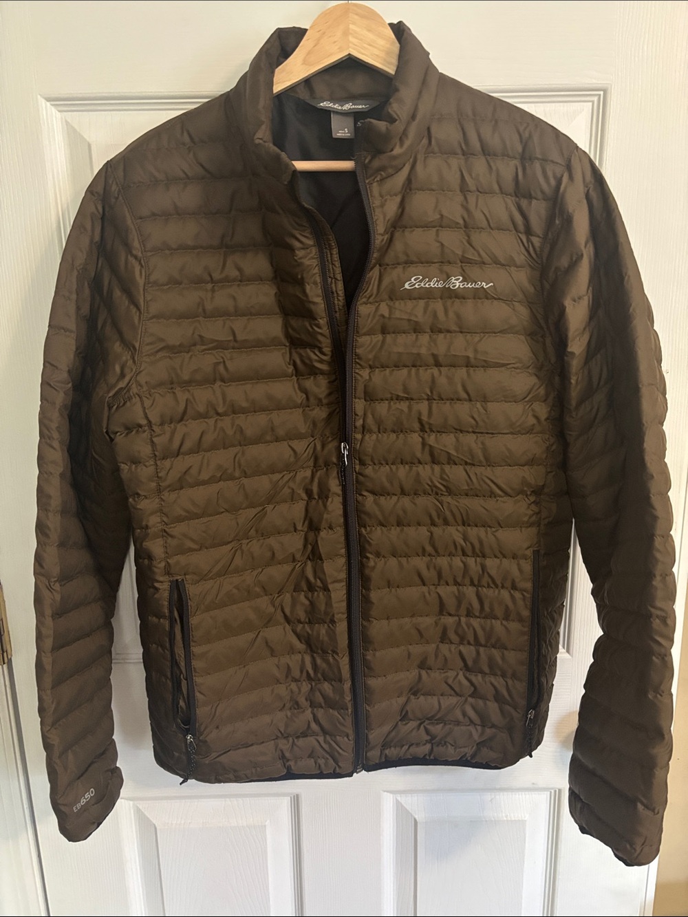 Eddie Bauer Men's Brown Quilted Packable Puffer Jacket